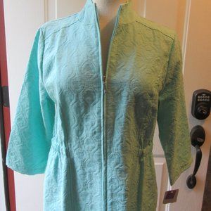 NWT Breckenridge size M Aqua Zip-up lightweight long Jacket